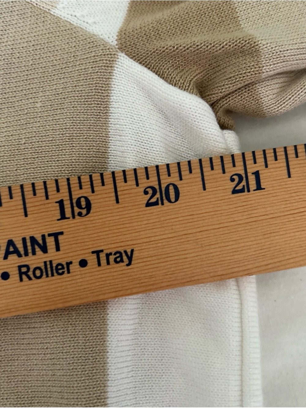 Belle by Kim Gravel Beige & White Striped Hooded Sweater - Picture 4 of 8